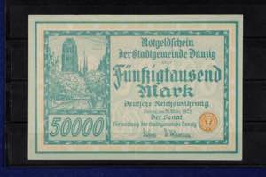 Sammlungen Papiergeld DANZIG, 1922/23, Lot ... 