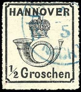 Hannover 1/2 Gr. schwarz durchstochen, ... 