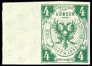 Lübeck 4 S. dunkelgrün mit breitem linken ... 