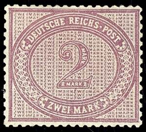 Deutsches Reich 2 Mark lebhaftgraulila, ... 