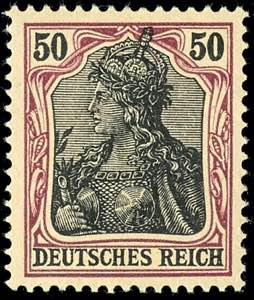 Deutsches Reich 50 Pfg Germania o.Wz., ... 
