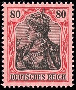 Deutsches Reich 80 Pfg Germania Kriegsdruck, ... 