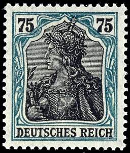 Deutsches Reich 75 Pfg. Germania, Rahmen ... 