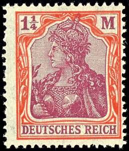 Deutsches Reich 1 1/4 M. Germania, Wz. ... 