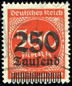Deutsches Reich 250 Tsd. a. 500 M. zinnober, ... 