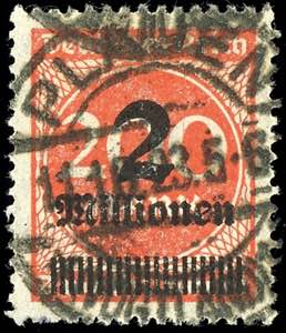 Deutsches Reich 2 Mio. auf 200 M. zinnober, ... 