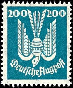 Deutsches Reich 200 Pfg Flugpost Holztaube, ... 