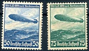 Deutsches Reich 50 Pfg und 75 Pfg Zeppelin, ... 