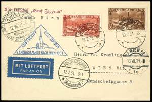 Zeppelinpost - Vertragsstaaten Saar: 1931, ... 