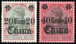 Deutsche Post in China 1 Cent auf 3 Pf bis ... 