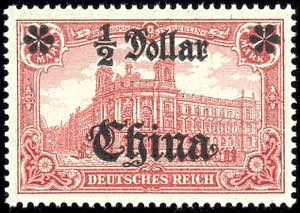 Deutsche Post in China 1/2 Dollar auf 1 Mark ... 