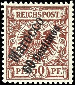 Deutsche Post in Marokko 3 C. auf 3 Pfg.-60 ... 