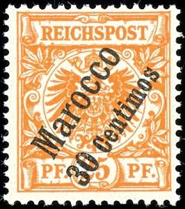 Deutsche Post in Marokko 30 C auf 25 Pf ... 