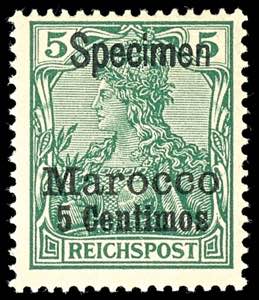 Deutsche Post in Marokko 5  Pfennig Germania ... 