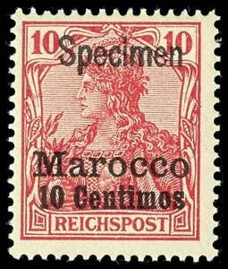 Deutsche Post in Marokko 10 Pfennig Germania ... 