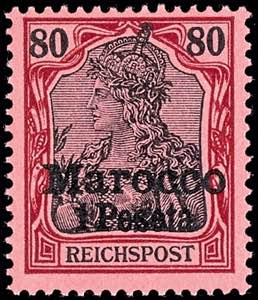 Deutsche Post in Marokko 80 Pfennig Germania ... 