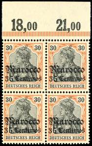Deutsche Post in Marokko 35 C auf 30 Pf ... 