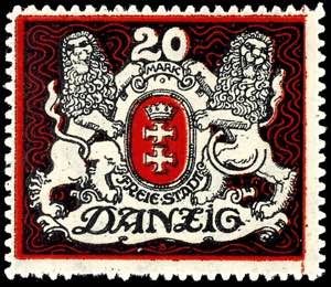 Danzig 20 Mark großes Wappen, ohne ... 