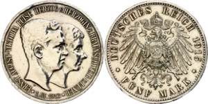 Braunschweig-Lüneburg 5 Mark, 1915, Ernst ... 