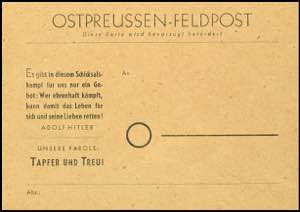 Feldpostmarken Ostpreußen-Feldpost, Karte ... 