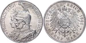 Preußen 5 Mark, 1901, zur 200-Jahrfeier des ... 