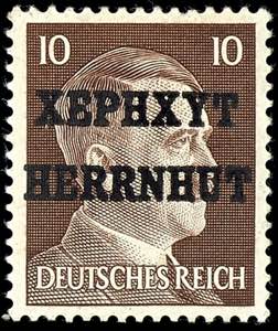 Herrnhut 10 Pfg Hitler (Stichtiefdruck) mit ... 