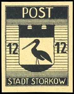 Storkow 3 Pfg - 12 Pfg. Stadtwappen, ... 