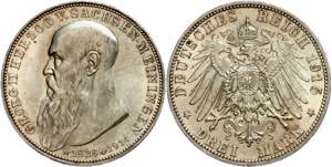 Sachsen-Meiningen 3 Mark, 1915, Georg II. ... 