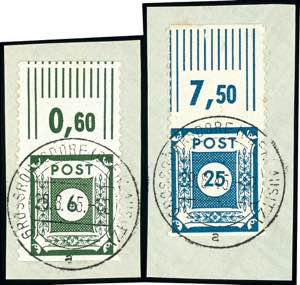 SBZ 5 bis 40 Pfg., Postmeistertrennung ... 
