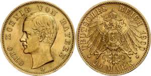 Bayern 20 Mark, 1900, Otto, kl. Rf., vz. J. ... 