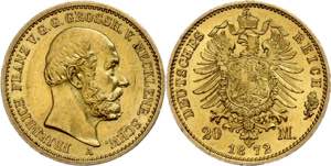 Mecklenburg-Schwerin 20 Mark, 1872, ... 