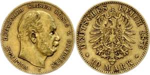 Preußen Goldmünzen 10 Mark, 1875, C, ... 
