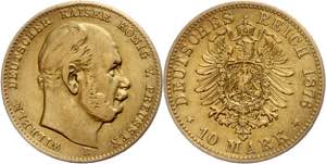 Preußen Goldmünzen 10 Mark, 1876, B, ... 