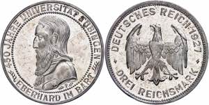 Münzen Weimar 3 Reichsmark, 1927, ... 
