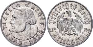 Münzen Drittes Reich 5 Reichsmark, 1933, D, ... 