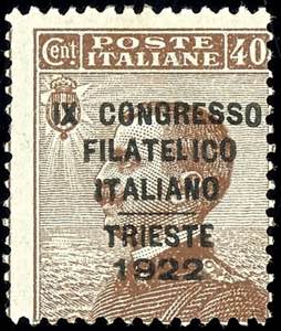 Italien 1922, 10 C. - 40 C. Kongress des ... 
