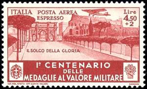Italien 1934, 10 C. - 4,50 L. 100 Jahre ... 