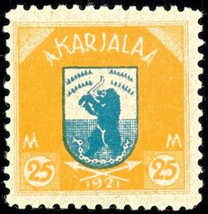 Karelien 1922, 5 P. - 25 M. Landeswappen, ... 