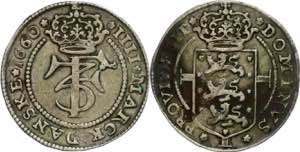Dänemark 4 Mark, 1660, Glückstadt, Dav. ... 