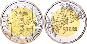 Finnland 50 Euro, Bimetall Silber/Gold, ... 