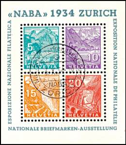 Schweiz 1934, Blockausgabe Nationale ... 