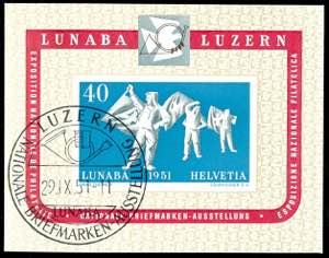 Schweiz 1951, Blockausgabe Lunaba, ... 