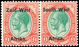 Südwestafrika 1923, 1/2 d. - 1 Pfund, ... 