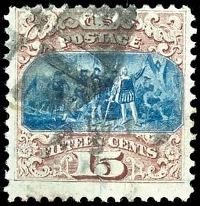 USA Unionsausgaben 15 C. braun/blau, Type I, ... 
