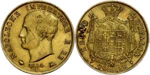 Italien 40 Lire, Gold, 1814, Napoleon, Mzz M ... 