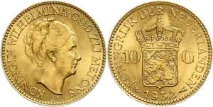 Niederlande 10 Gulden, Gold, 1932, ... 