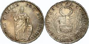 Peru 8 Reales, 1833, Cuzco, B, KM 142.4, ... 