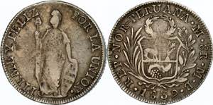 Peru Nord Peru, 8 Reales, 1839, MB, mit ... 
