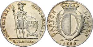 Schweiz Luzern, 4 Franken, 1814, HMZ 2-668c, ... 