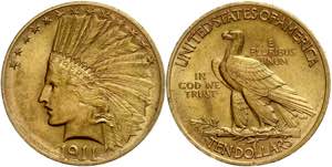 USA 10 Dollars, Gold, 1911, Indian Head, ... 